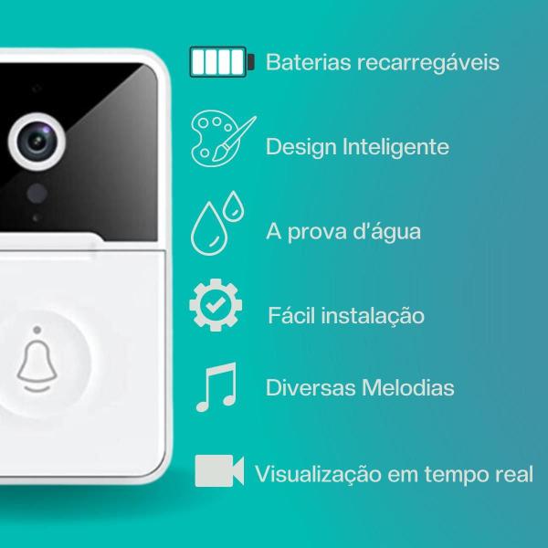 Imagem de Campanhia Interfone Inteligente Camera E Audio Wi-Fi Externa