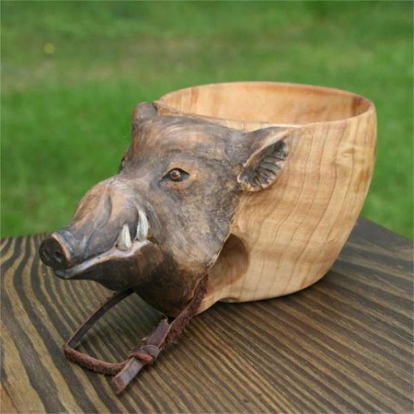 Imagem de Camping Animal Wooden Bowl, Copo de Água Animal Água Ao Ar Livre