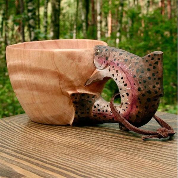 Imagem de Camping Animal Wooden Bowl, Copo de Água Animal Água Ao Ar Livre