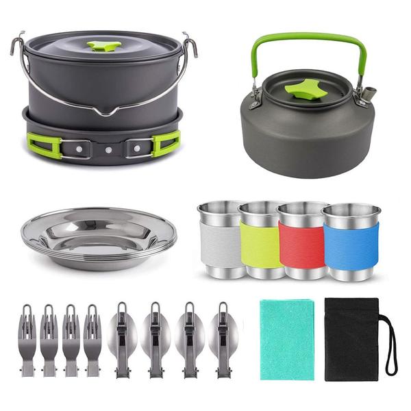 Imagem de Camping Cooking Pot Set, Camping Cookware Stove Aluminum Pot