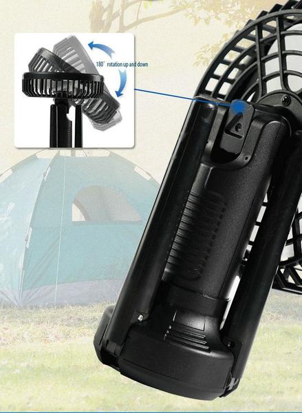 Imagem de Camping Fan com USB tripé recarregável X70 Preto