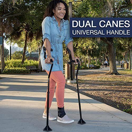 Imagem de Cana de conforto StrongArm + Cana de Caminhada Ajustável Leve e Auto-Standing + Estabiliza o Pulso e Fornece Suporte e Estabilidade Extra + Aderência Ergonômica do Antebraço + Canas para Homens e Mulheres + FSA / HSA Elegível