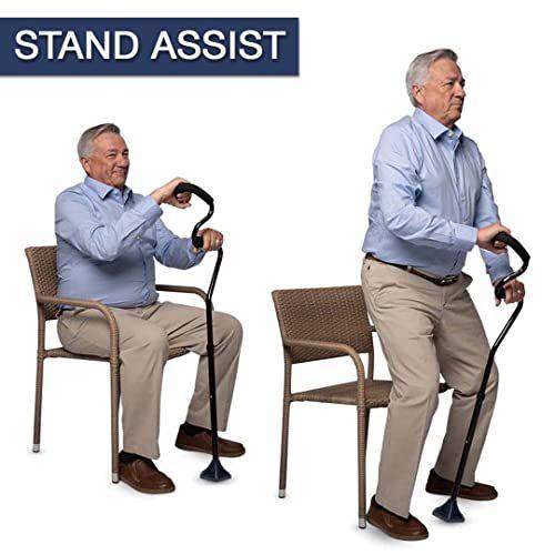 Imagem de Cana de conforto StrongArm + Cana de Caminhada Ajustável Leve e Auto-Standing + Estabiliza o Pulso e Fornece Suporte e Estabilidade Extra + Aderência Ergonômica do Antebraço + Canas para Homens e Mulheres + FSA / HSA Elegível