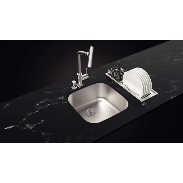 Canal Organizador em Aço Inox Tramontina para Sobrepor com Acabamento Scotch Brite 45x18 cm Imagem de Canal Organizador em Aço Inox Tramontina para Sobrepor com Acabamento Scotch Brite 45x18 cm