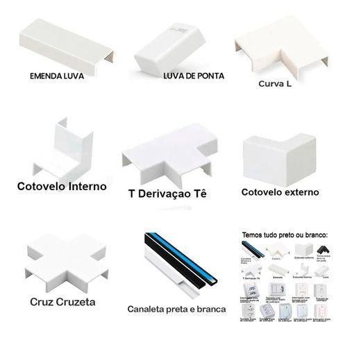 Imagem de Canaleta Branca 3 Metros Para Cabos 2x1cm Adesivada 20x10mm