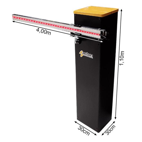 Imagem de Cancela Eletrônica Automática Para Condomínios Modelo Slim V2 4,00m Com Kit Led - Acton