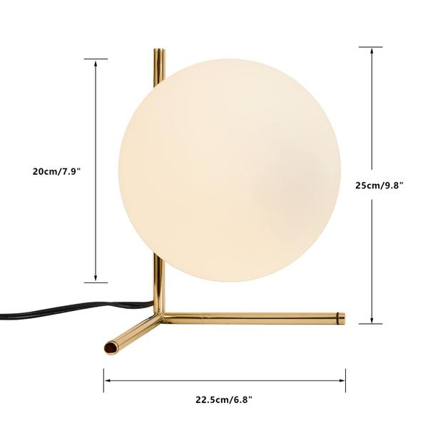 Candeeiro de mesa BOKT Mid Century Modern Brass Gold Glass Globe Imagem de Candeeiro de mesa BOKT Mid Century Modern Brass Gold Glass Globe