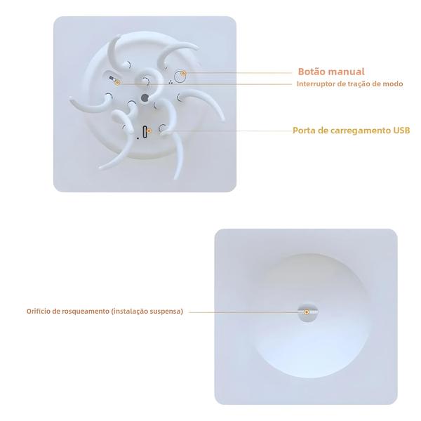 Imagem de Candeeiro De Mesa De Água-viva Que Muda De Cor Ajustável USB Recarregável LED Luz Noturna Com Base