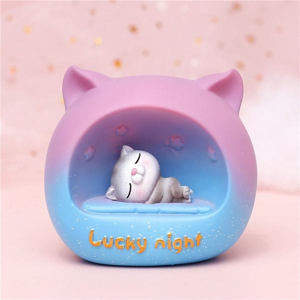 Candeeiro de mesa Wokex Kawaii Kitten Resin Resistente a Quedas Imagem de Candeeiro de mesa Wokex Kawaii Kitten Resin Resistente a Quedas