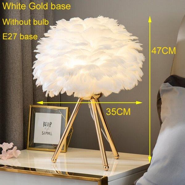 Imagem de Candeeiro de mesa Wokex Modern Goose Feather para cabeceira de quarto