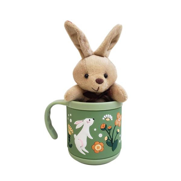 Imagem de Caneca 200 ml Emborrachada + Coelho Coelhinho Páscoa Pelúcia