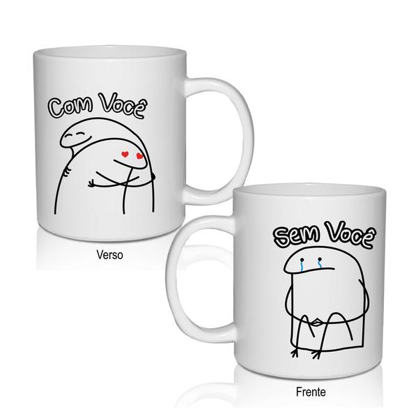 Imagem de Caneca 300 Ml Policarbonato Branca Namorados Flork