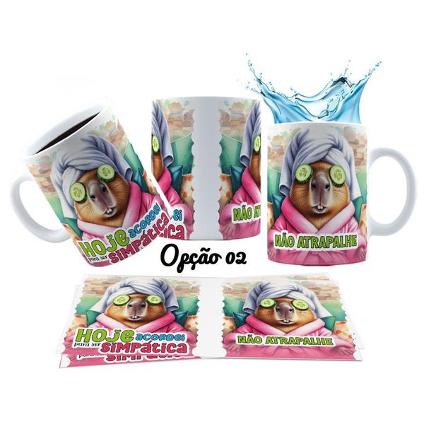 Imagem de Caneca 325ml Capivara Sincera Hoje acordei p/ ser simpática