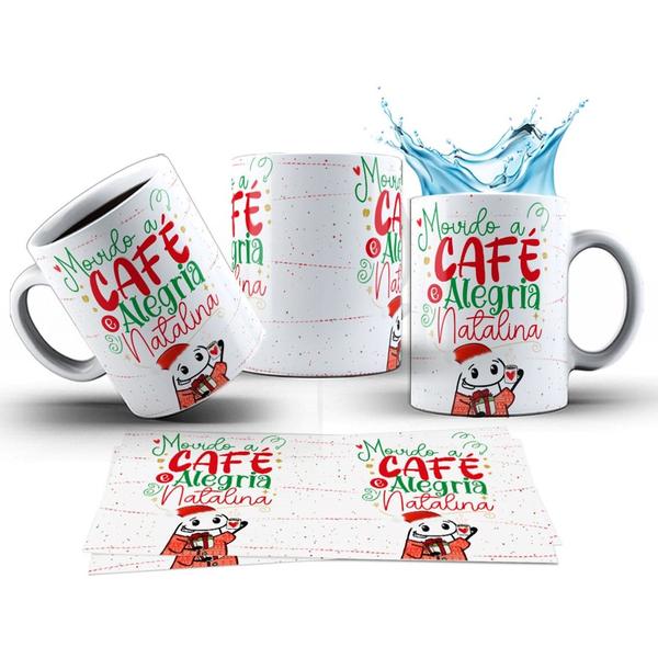 Imagem de Caneca 325ml Flork Natal Movido a café e alegria natalina