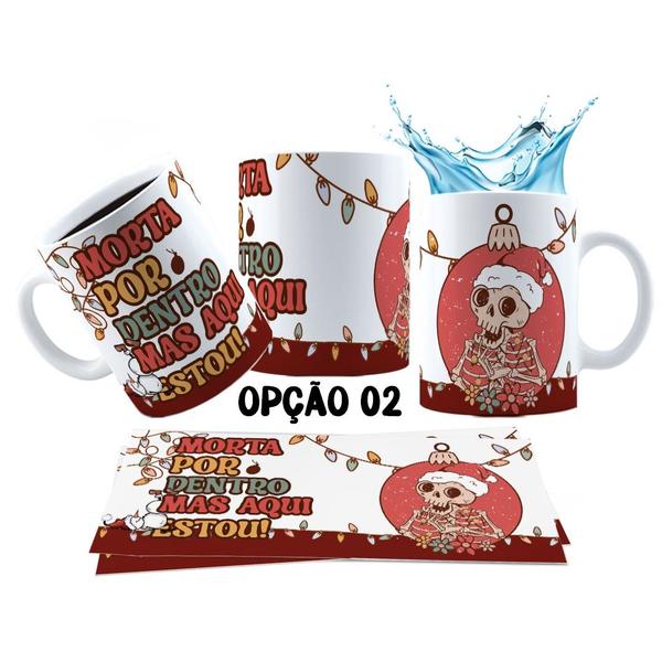 Imagem de Caneca 325ml Natal Vintage Sarcástico só vim pelas tretas