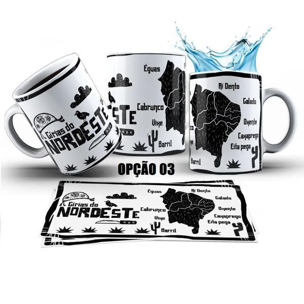 Imagem de Caneca 325ml Xilogravura Eu amo Nordeste Nordestino Oxente