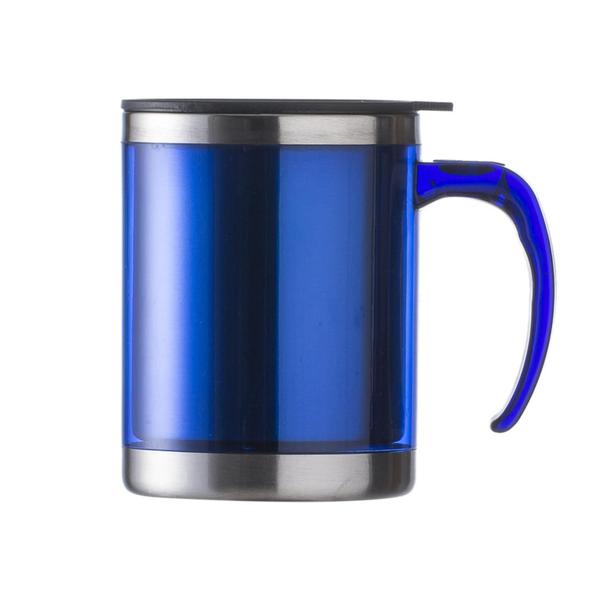 Imagem de Caneca 400ml Com Tampa Acrílico E Inox Diversas Cores  - Vermelho