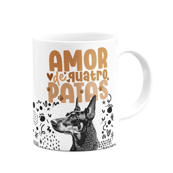 Imagem de Caneca - Amor de quatro patas - Cachorro Doberman