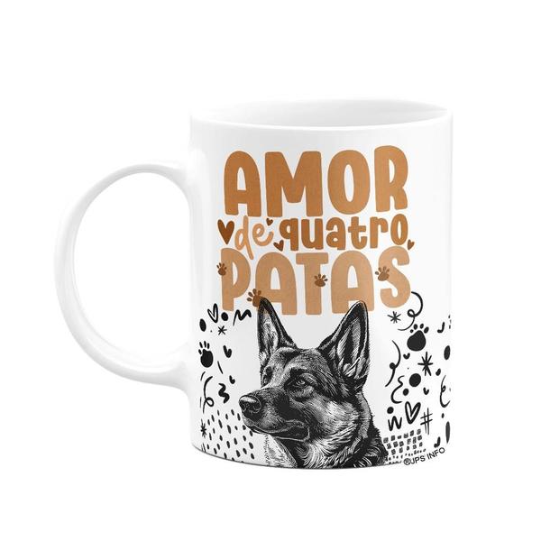 Imagem de Caneca - Amor de quatro patas - Cachorro Pastor Alemão