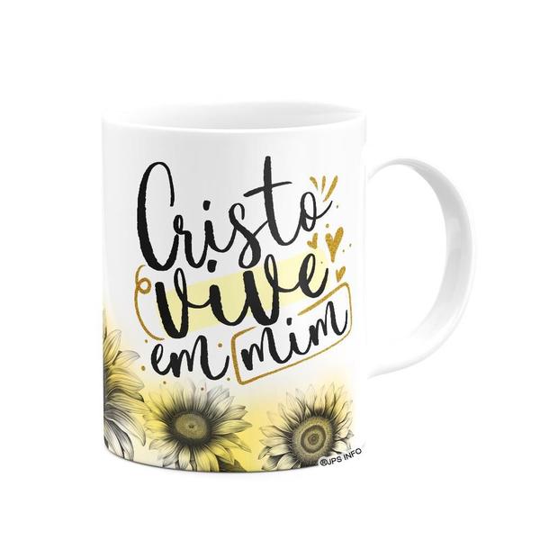 Imagem de Caneca Amor e fé - Cristo vive em mim - 325ml branca