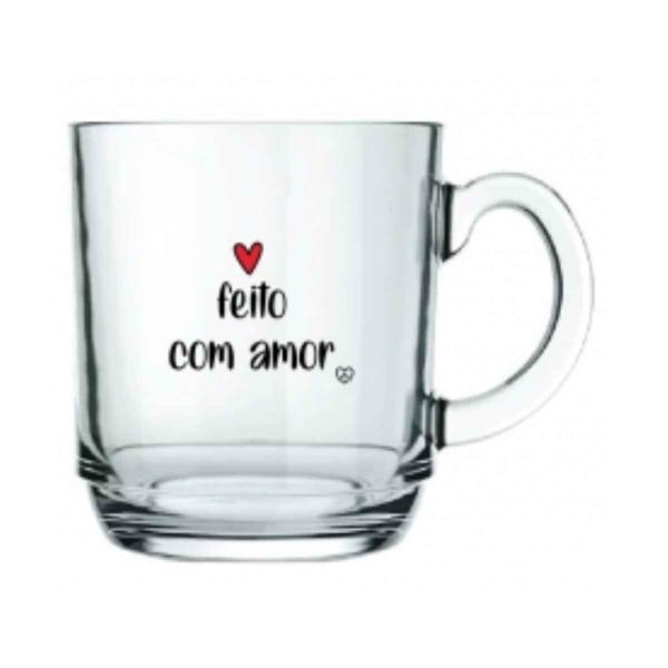 Imagem de Caneca Aspen Love 300ml Em Vidro - Frases a Escolher - Allmix - Xícara Presente Decoração