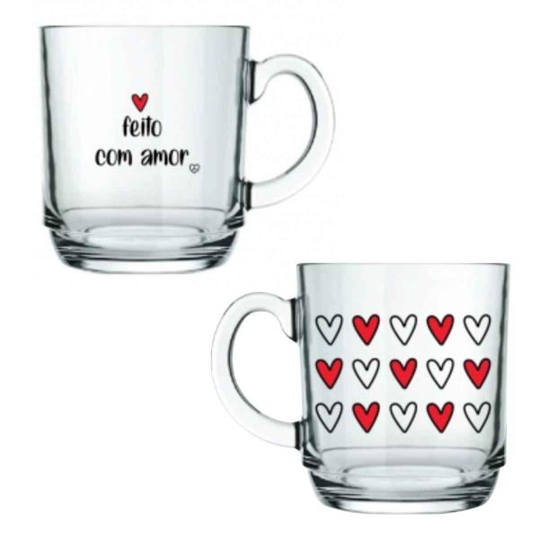 Imagem de Caneca Aspen Love 300ml Em Vidro - Frases a Escolher - Allmix - Xícara Presente Decoração