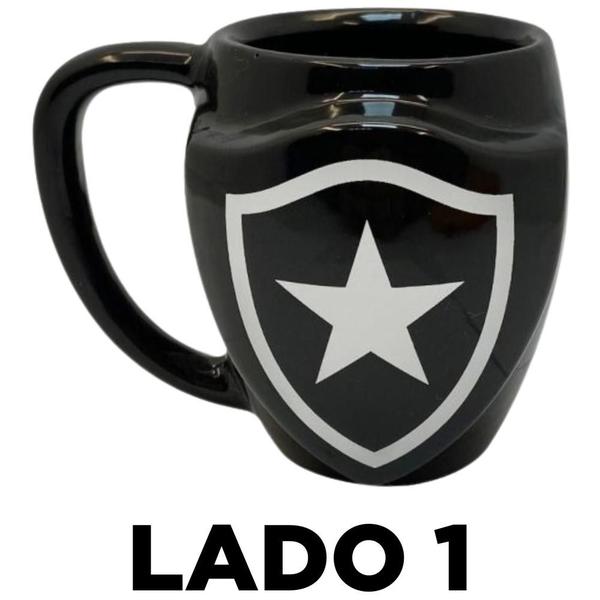 Imagem de Caneca Botafogo Formato 3D Escudo Estrela Solitária Porcelana 270ml Oficial