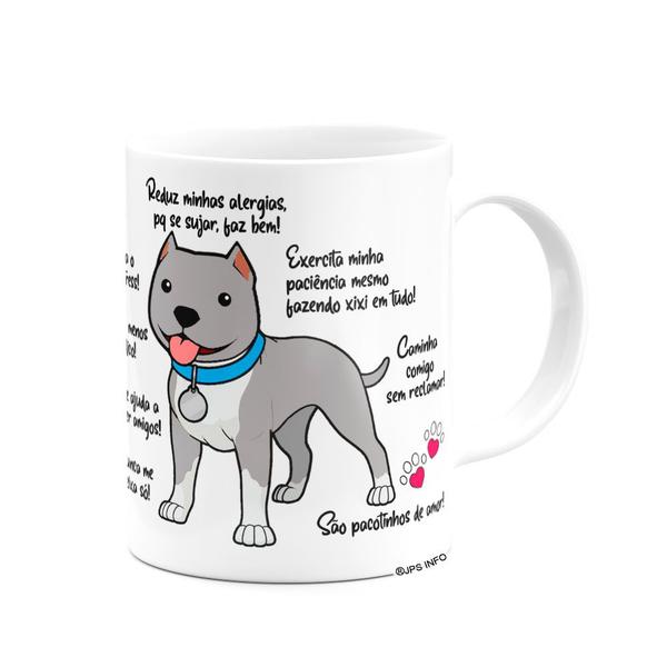 Imagem de Caneca Branca 325ml - Meu Pitbull Cinza, melhor pessoa!