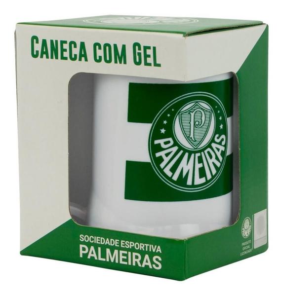 Imagem de Caneca Branca Gel Isolante Térmico 400ml  Palmeiras