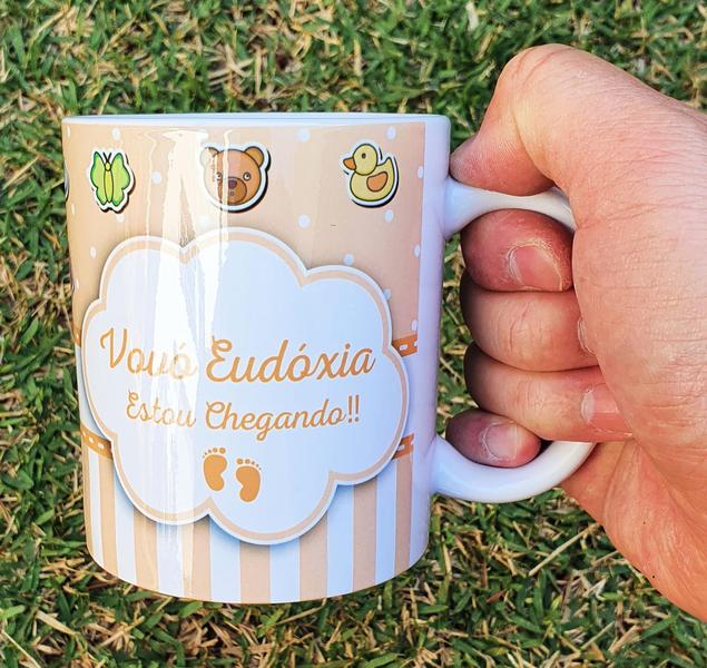 Caneca Branca Grávida / Batizado Supresa para Vovô e Vovó - GMH Prod. Serv. e Repr. Imagem de Caneca Branca Grávida / Batizado Supresa para Vovô e Vovó
