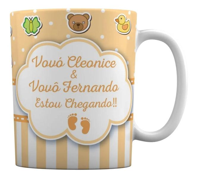 Caneca Branca Grávida / Batizado Supresa para Vovô e Vovó - GMH Prod. Serv. e Repr. Imagem de Caneca Branca Grávida / Batizado Supresa para Vovô e Vovó