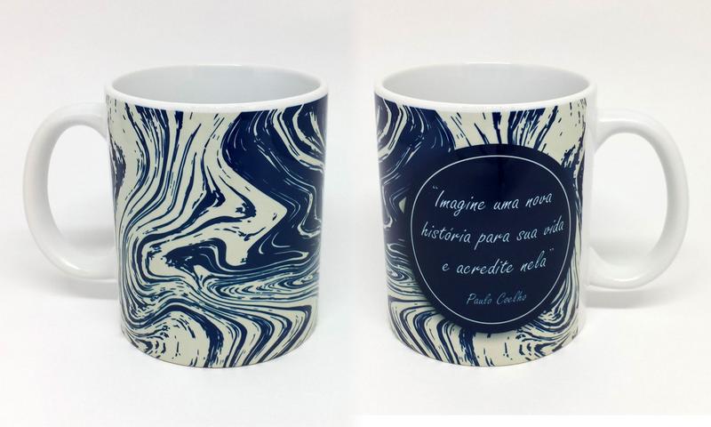 Imagem de Caneca Branca Mensagem Motivacional - Paulo Coelho