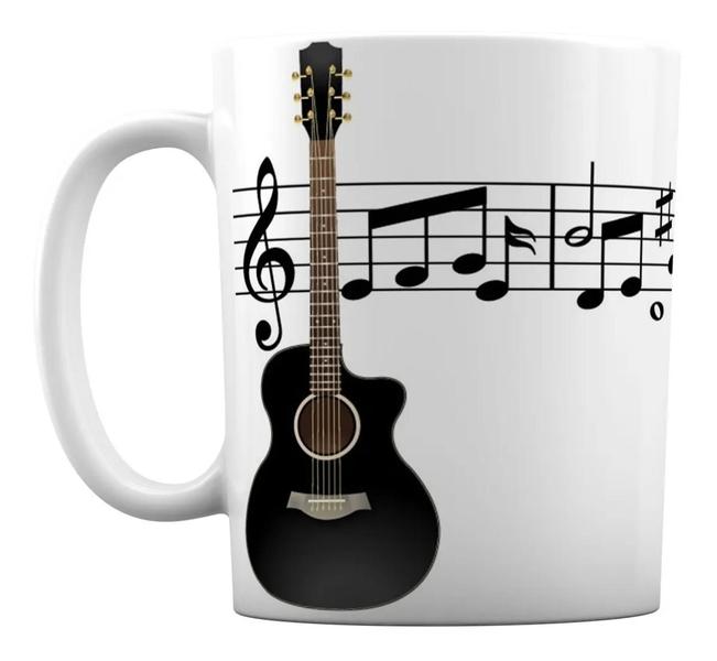 Imagem de Caneca Branca Música Personalizado Instrumento Musical Violão