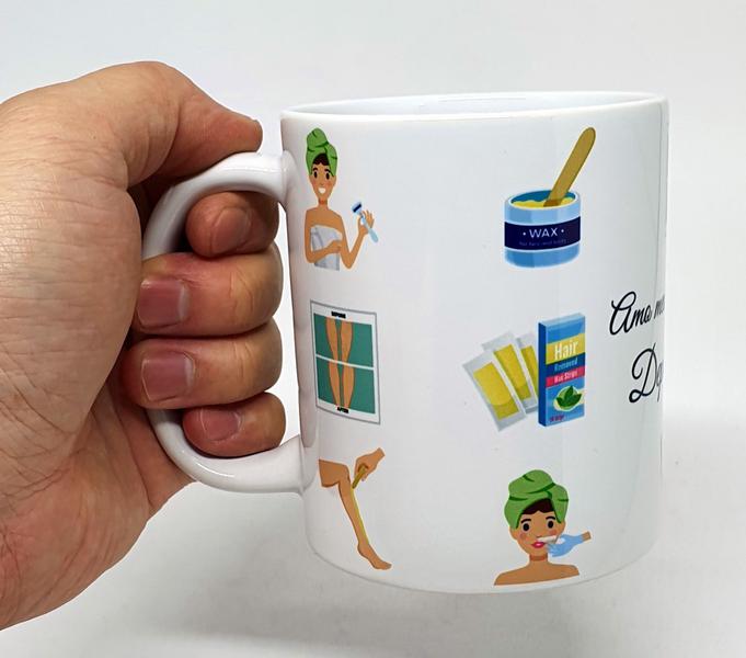 Imagem de Caneca Branca Personalizada Amo Ser Depiladora