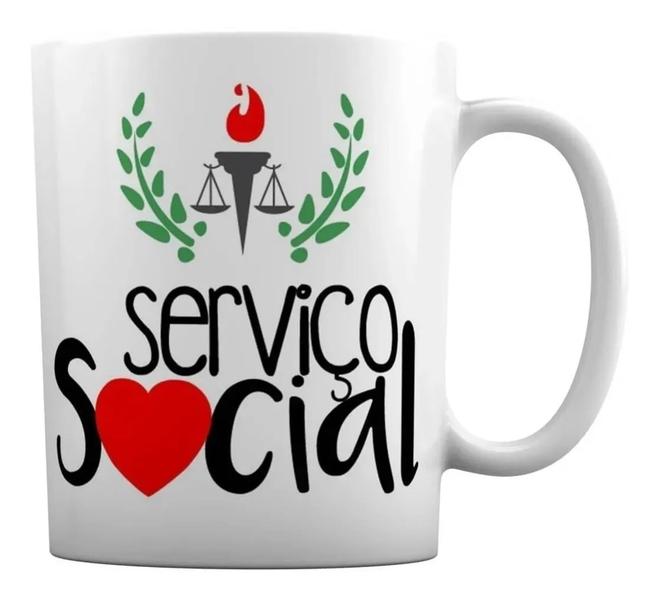 Imagem de Caneca Branca Personalizada Carreira Serviço Social