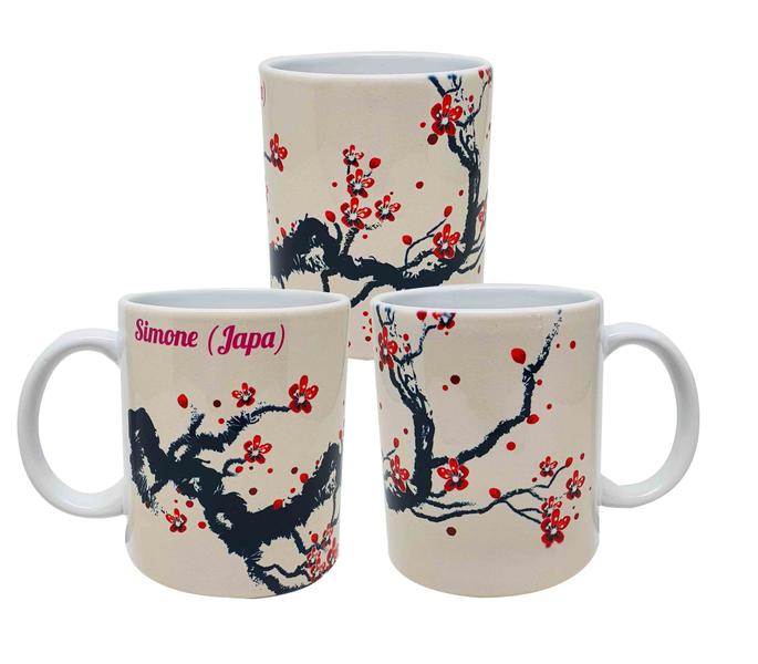 Imagem de Caneca Branca Personalizada Cerejeira Sakura do Japão