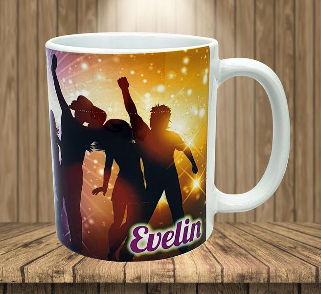 Imagem de Caneca Branca Personalizada Dançarinos Dança na Discoteca