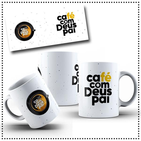 Imagem de Caneca Branca Personalizada Devocional Café com Deus Pai - Em Porcelana 325 ml Presente Criativo Fé e Devoção em Cada Detalhe