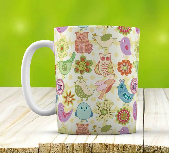 Caneca Branca Personalizada Estampa Coruja - GMH Prod. Serv. e Repr. Imagem de Caneca Branca Personalizada Estampa Coruja