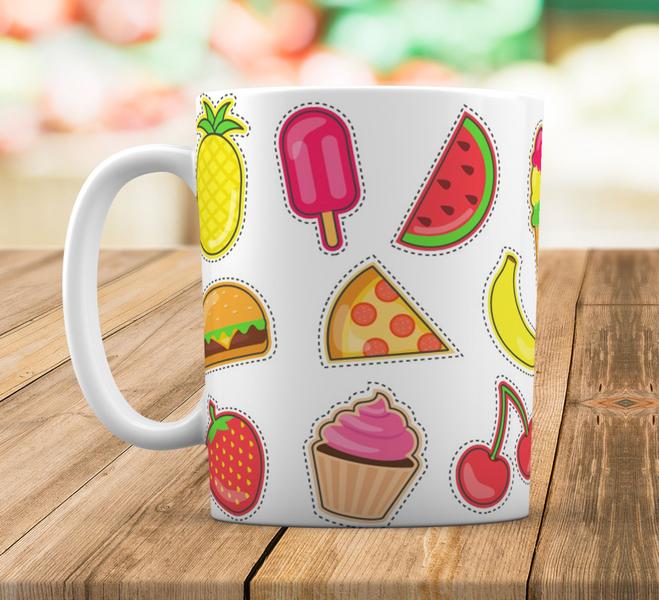 Imagem de Caneca Branca Personalizada Junk Food