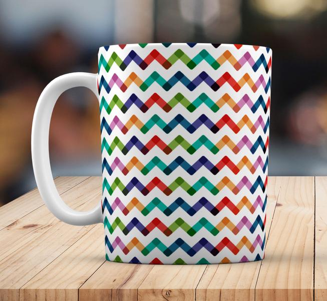 Imagem de Caneca Branca Personalizado Abstrato Zig Zag