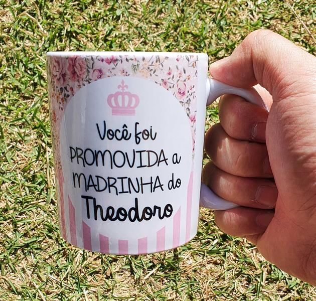 Imagem de Caneca Branca Personalizado Madrinha Dinda Batizado Bebê