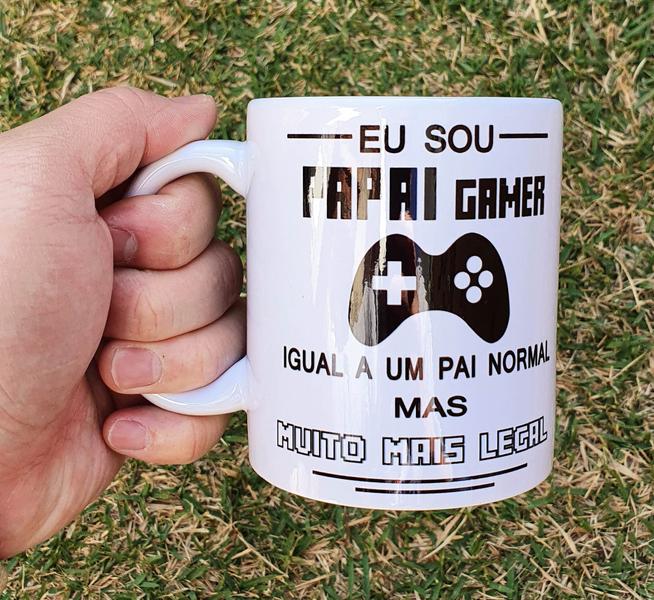 Imagem de Caneca Branca Porcelana Personalizada Papai Nerd Gamer