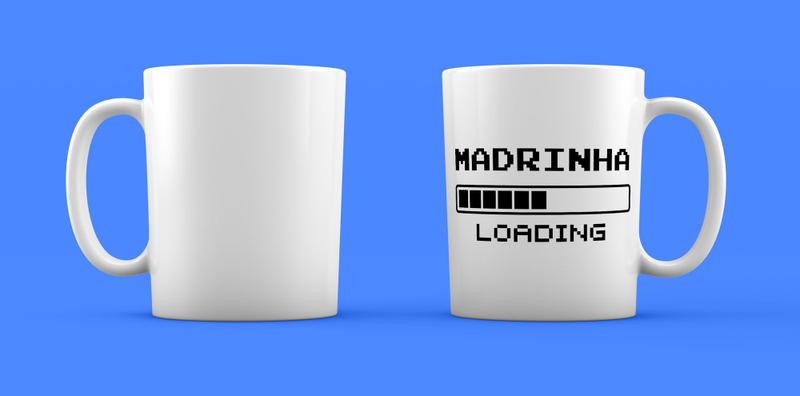 Caneca Branca Presente Lembrancinha Dindo Loading - GMH Prod. Serv. e Repr. Imagem de Caneca Branca Presente Lembrancinha Dindo Loading