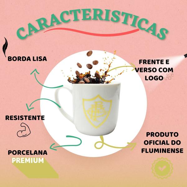 Imagem de Caneca Branca Xícara Porcelana Urban 300ml Café Fluminense Serie Ouro Dourado Oficial com Selo