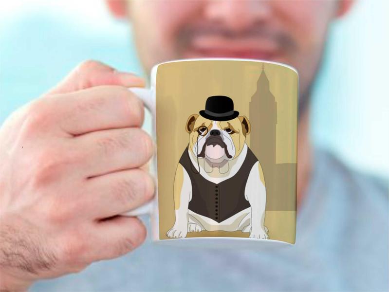 Imagem de Caneca Bulldog Inglês de Plástico Rígido