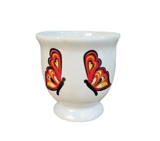 Imagem de Caneca Café Com De Porcelana Alça Asa De Borboleta Laranja