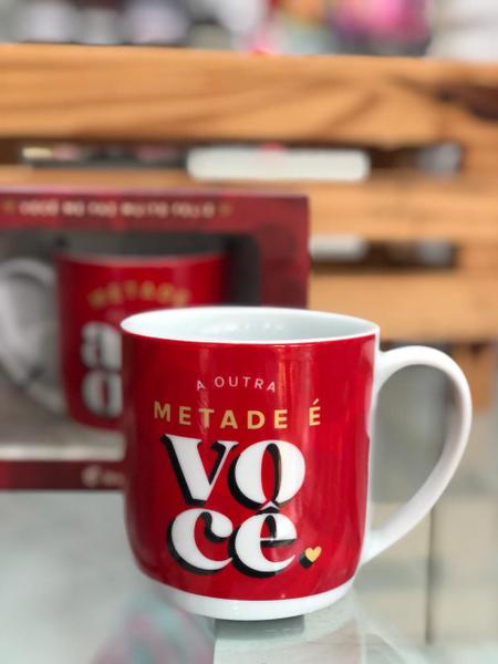 Imagem de Caneca cafe porcelana urban 360ml amor metade de mim e voce