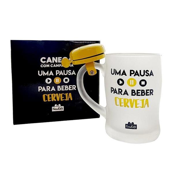 Imagem de Caneca Campainha Uma Pausa para Beber Cerveja 400ml Newgift