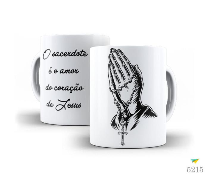 Imagem de Caneca Católica, O Sacerdote é o amor do coração de Jesus